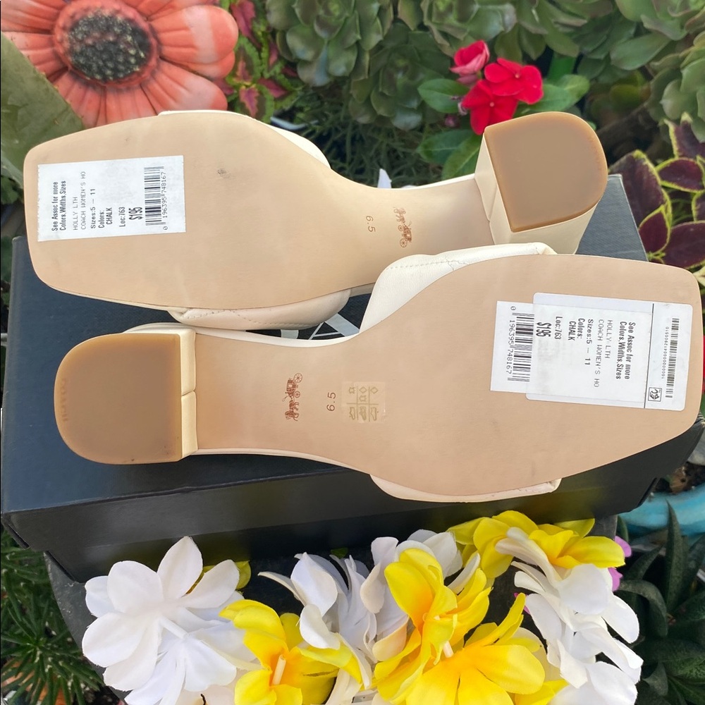 Coach Beige Block Heel Sandals - Picture 5 of 8